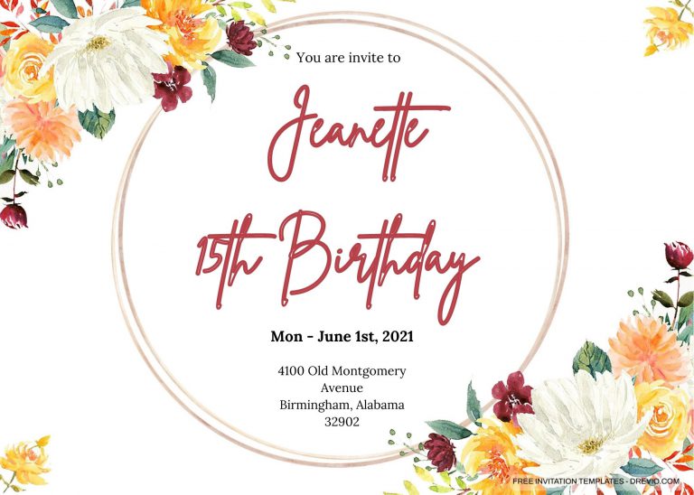 8+ Sunny Orange And White Floral Invitation Templates