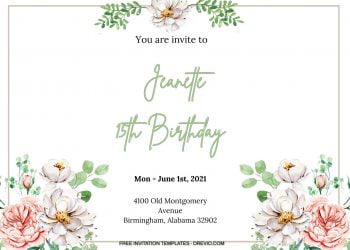 8+ Simple Decorative Watercolor Floral Invitation Templates