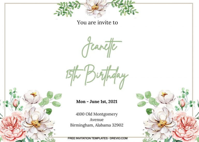 8+ Simple Decorative Watercolor Floral Invitation Templates