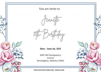 9+ Square Frame Pastel Floral Invitation Templates