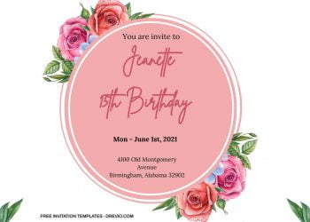 7+ Watercolor Roses Round Floral Invitation Templates