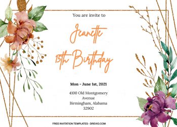 8+ Royal Garden Watercolor Floral Invitation Templates