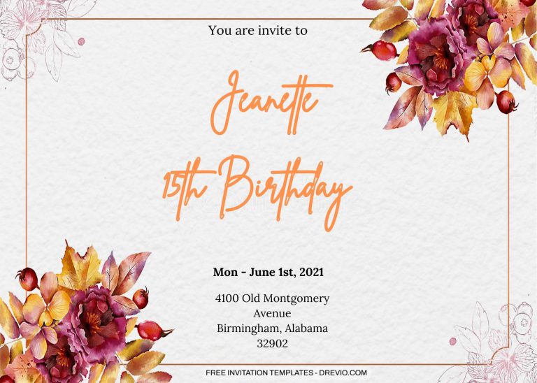 11+ Autumn Rustic Floral For Invitation Templates