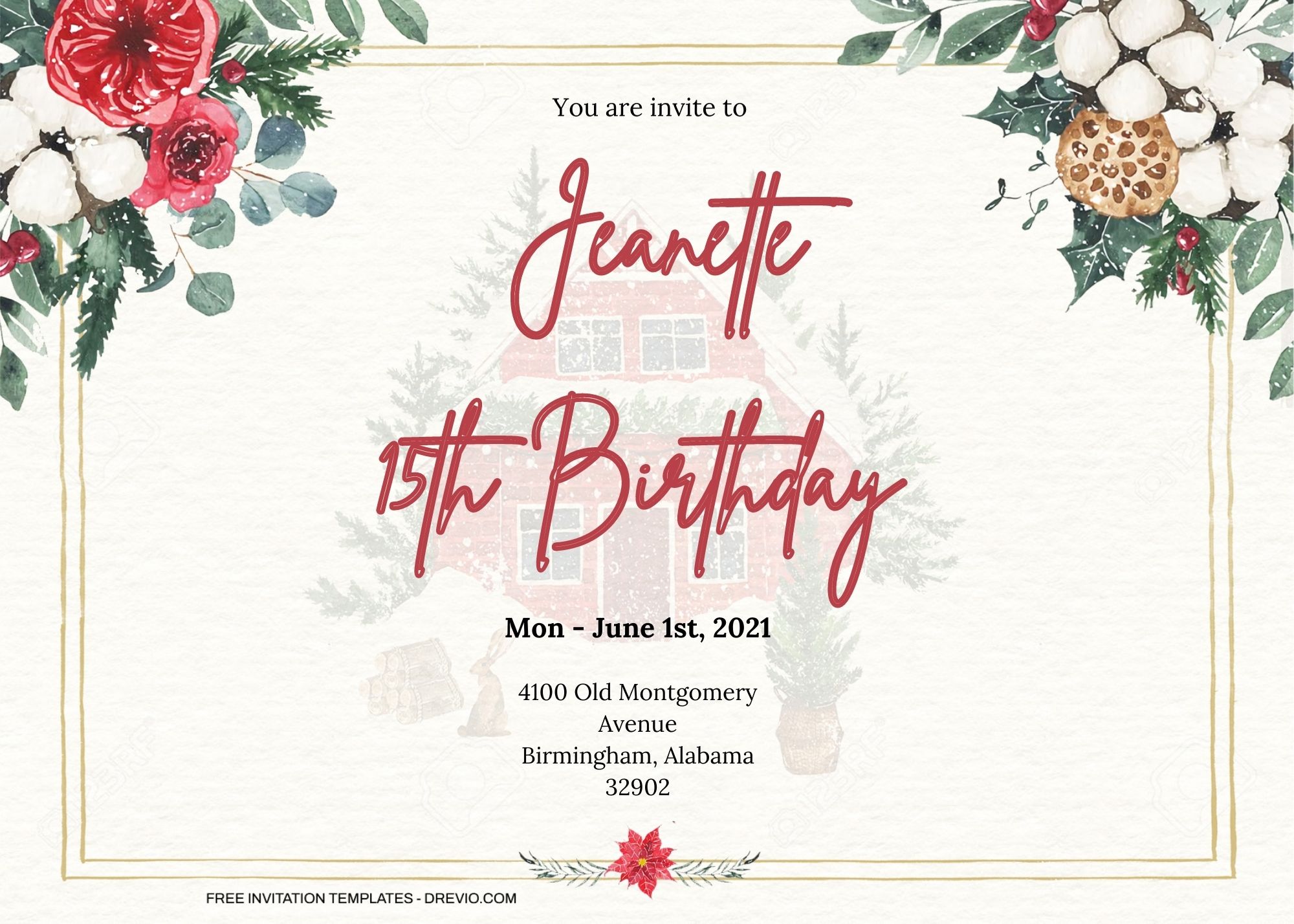 9+ Winter Holiday Floral Invitation Templates