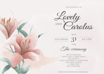 7+ Watercolor Lilies Floral Invitation Templates