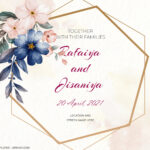9+ Blue And Pink Watercolor Floral Invitation Template