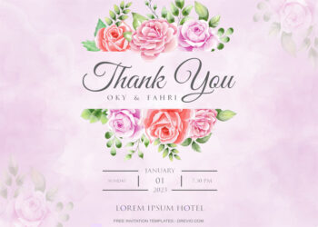 7+ Romance Pink Roses Floral Invitation Template