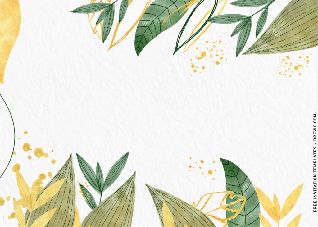 10 Greenery Gold Baby Shower Invitation Templates