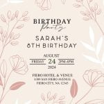 11+ Vintage Flower Pattern Minimalist Birthday Invitation Templates