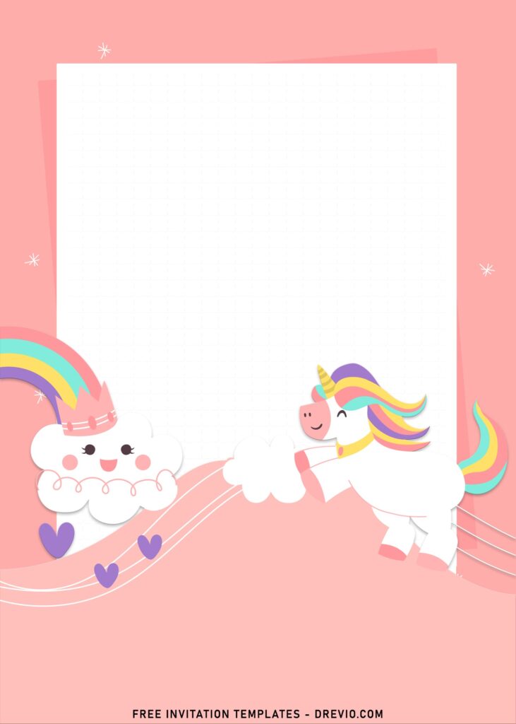 7 Adorable Magical Unicorn Birthday Invitation Templates