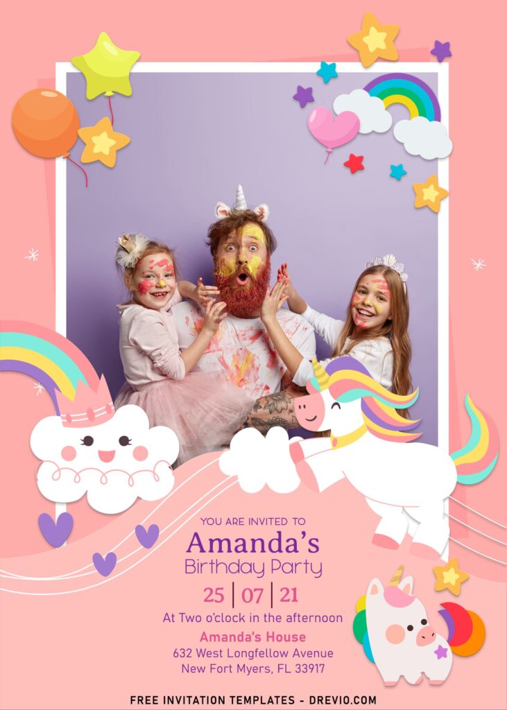 8+ Mythical Unicorn Birthday Invitation Templates For Your Daughter's Birthday