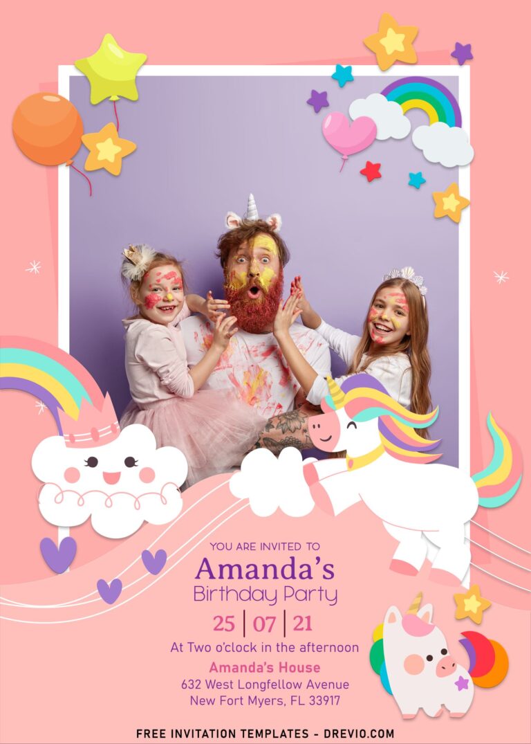 8+ Mythical Unicorn Birthday Invitation Templates For Your Daughter's Birthday