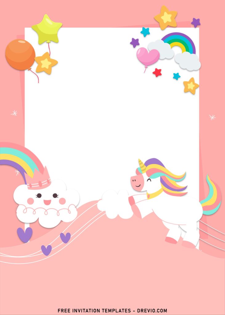 7 Magical Unicorn Birthday Invitation Templates For Girls Birthday