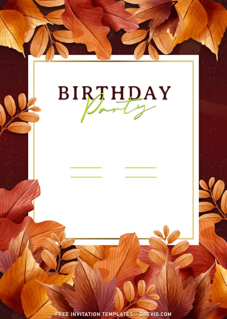 8 Autumn Maple Leaf Birthday And Wedding Invitation Templates For Free
