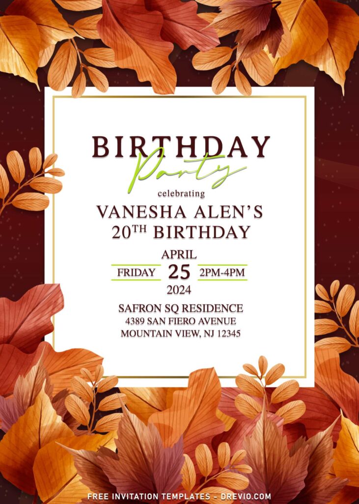 8+ Christmas Maple Leaf Birthday Invitation Templates