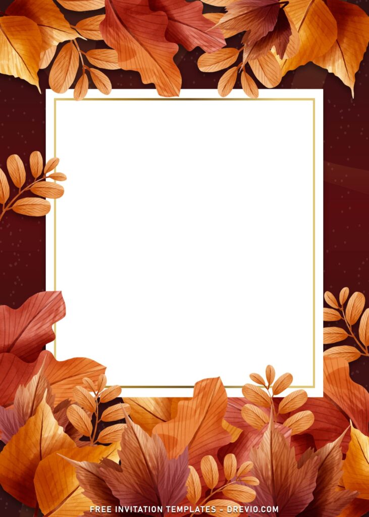 8 Christmas Maple Leaf Wedding Invitation Templates