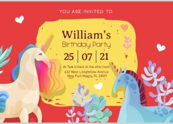 9+ Adorable Colorful Unicorn Birthday Invitation Perfect For Kids' Birthday