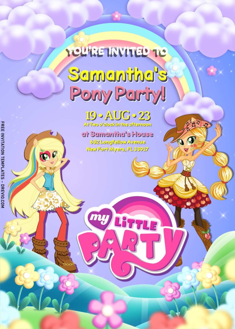 8+ Rainbow My Little Pony Birthday Invitation Templates