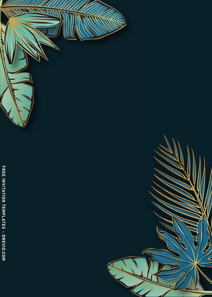 8 Palm And Banana Leaves Birthday Invitation Templates
