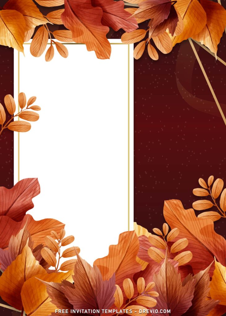 8 Pretty Maple Leaf And Flower Birthday Invitation Templates