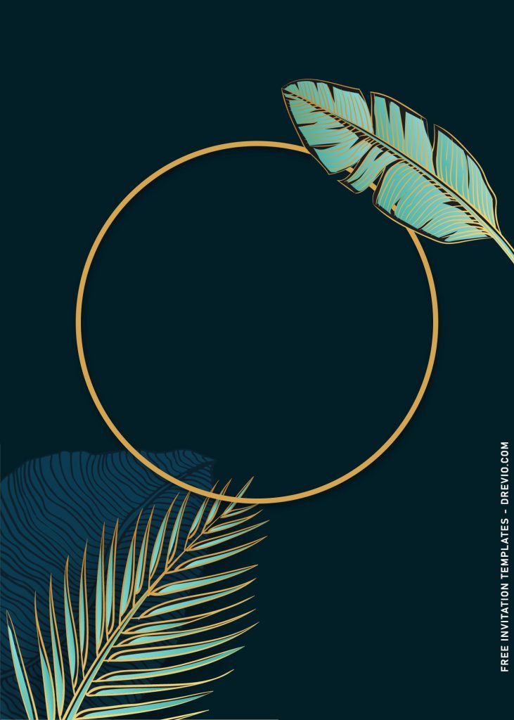 8 Summer Palm And Banana Leaves Wedding Invitation Templates