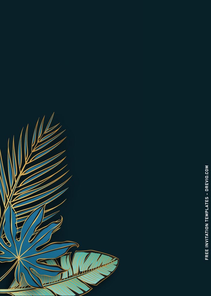 8 Tropical Summer Palm And Banana Leaves Baby Shower Invitation Templates