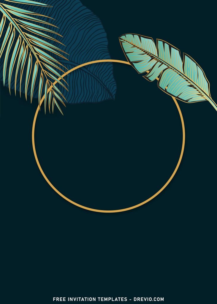 8 Tropical Summer Palm And Banana Leaves Birthday Invitation Template