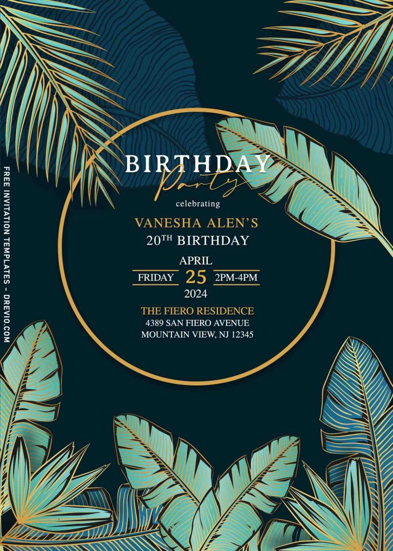 8+ Tropical Palm Leaf Birthday Invitation Templates For Your Best Summer Party