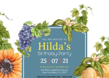 8+ Beautiful Watercolor Winter Beautyberry Birthday Invitation Templates