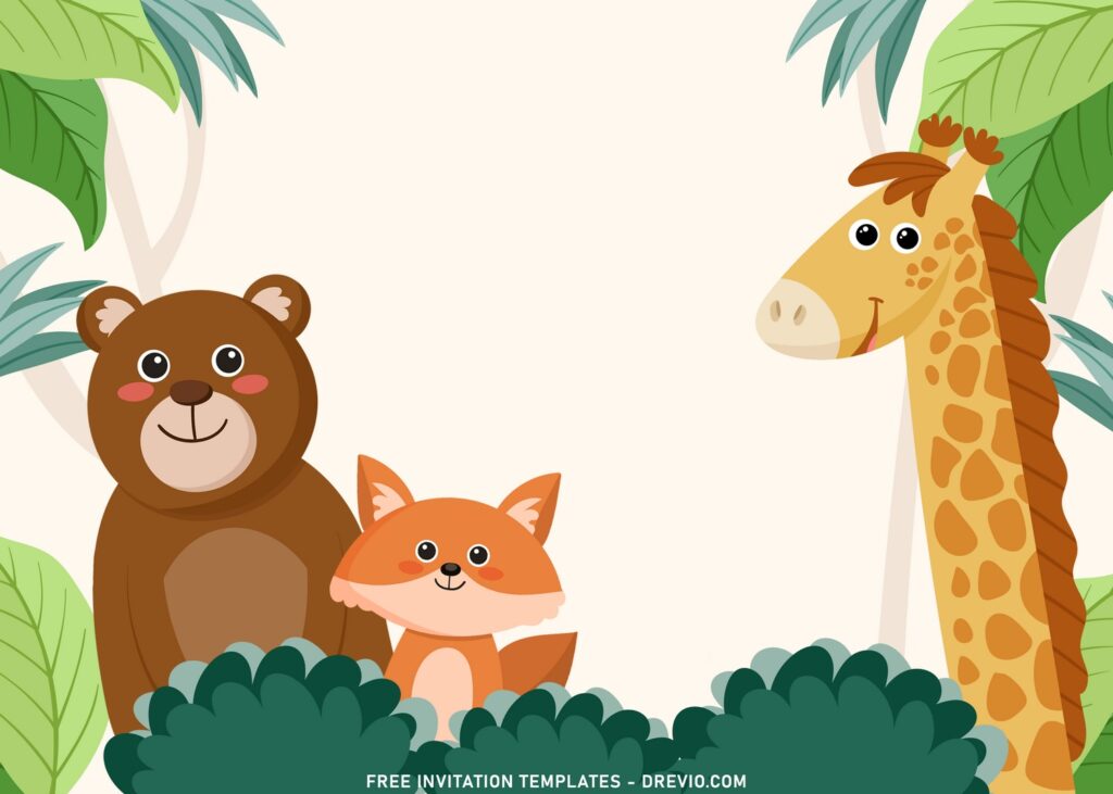 9+ Fun Jungle Birthday Party Invitation Templates with adorable baby fox