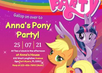 9+ Sparkling Glitter My Little Pony Birthday Invitation Templates
