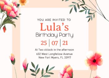 8+ Autumn Spring Peach Birthday Invitation Templates