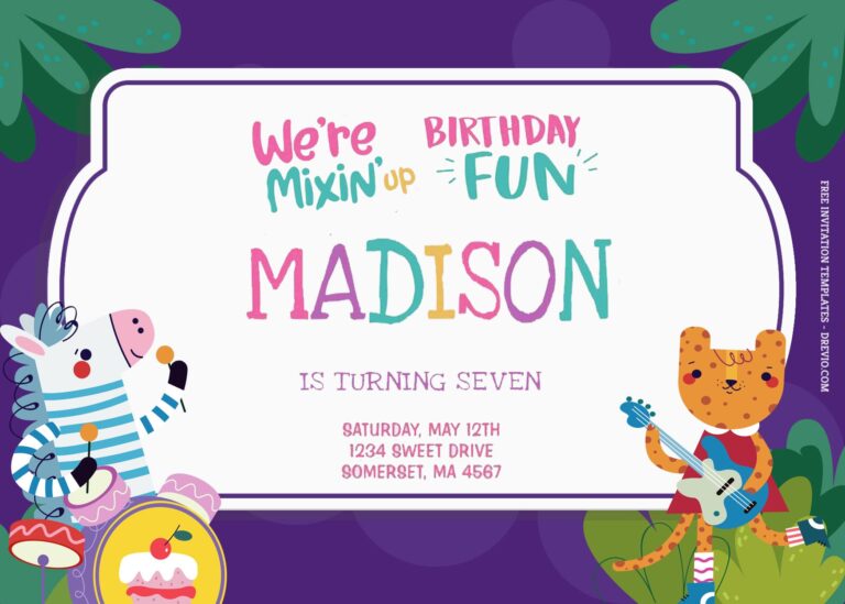 7+ Drummer Animals Band For Birthday Invitation Templates