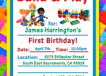 11+ Fun Building Blocks Party Birthday Invitation Templates