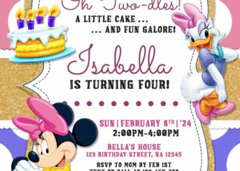 11+ Minnie Mouse And Daisy Joint Birthday Invitation Templates For Twin Girls
