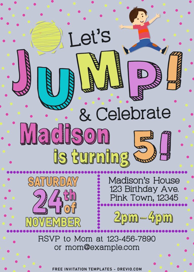11+ Let's Jump Party Invitation Templates For Your Kids Next Bash
