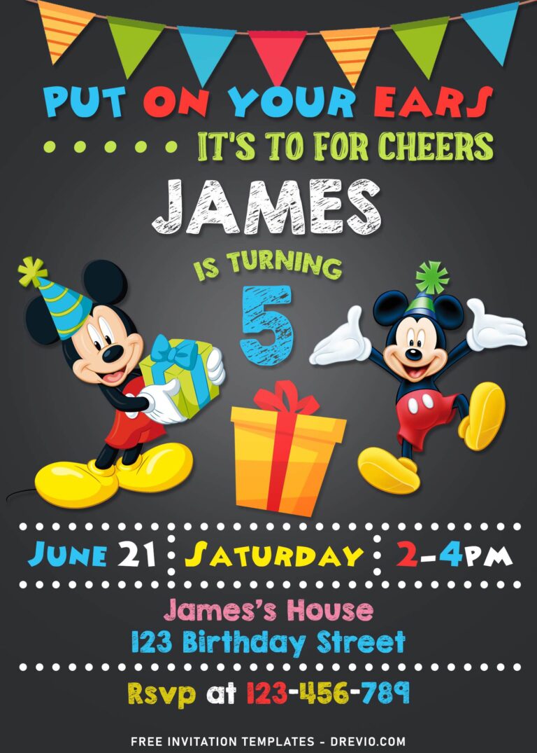 11+ Mickey Mouse Chalkboard Birthday Invitation Templates