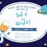 7+ Adorable Space Cat And Planets Birthday Invitation Templates