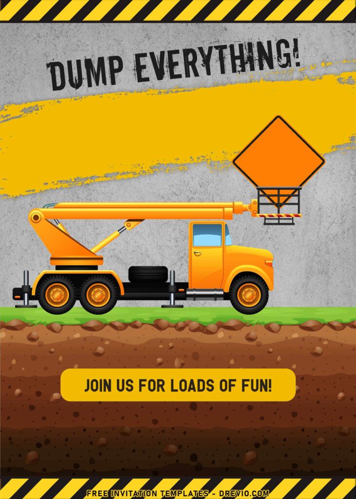 7 Awesome Construction Birthday Invitation Templates