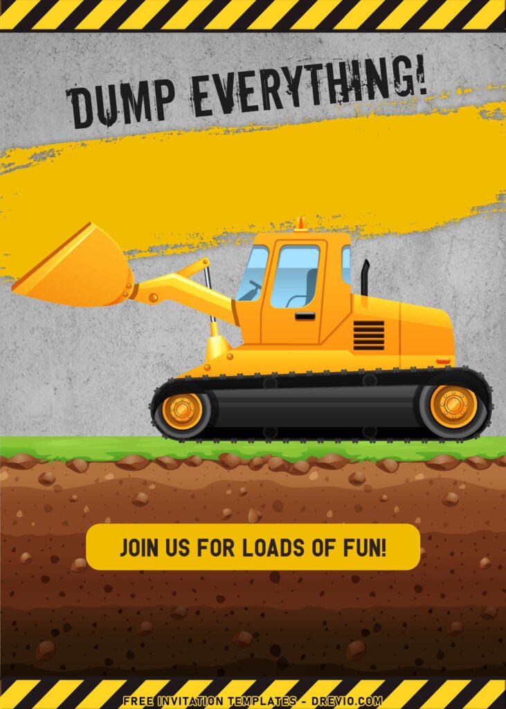 7 Construction Theme Birthday Invitation Templates