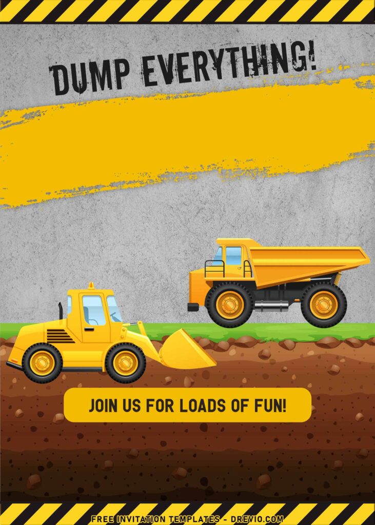 7 Cool Construction Birthday Invitation Templates