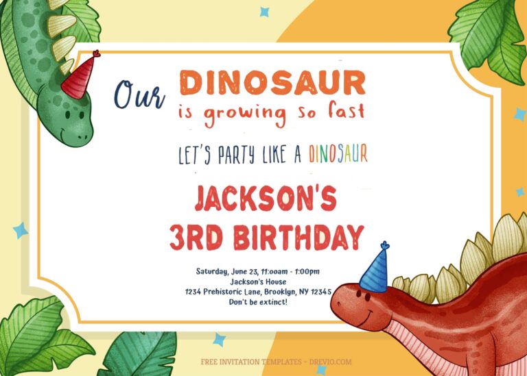 7+ Friendly Herbivores Dinosaur Birthday Invitation Templates Title