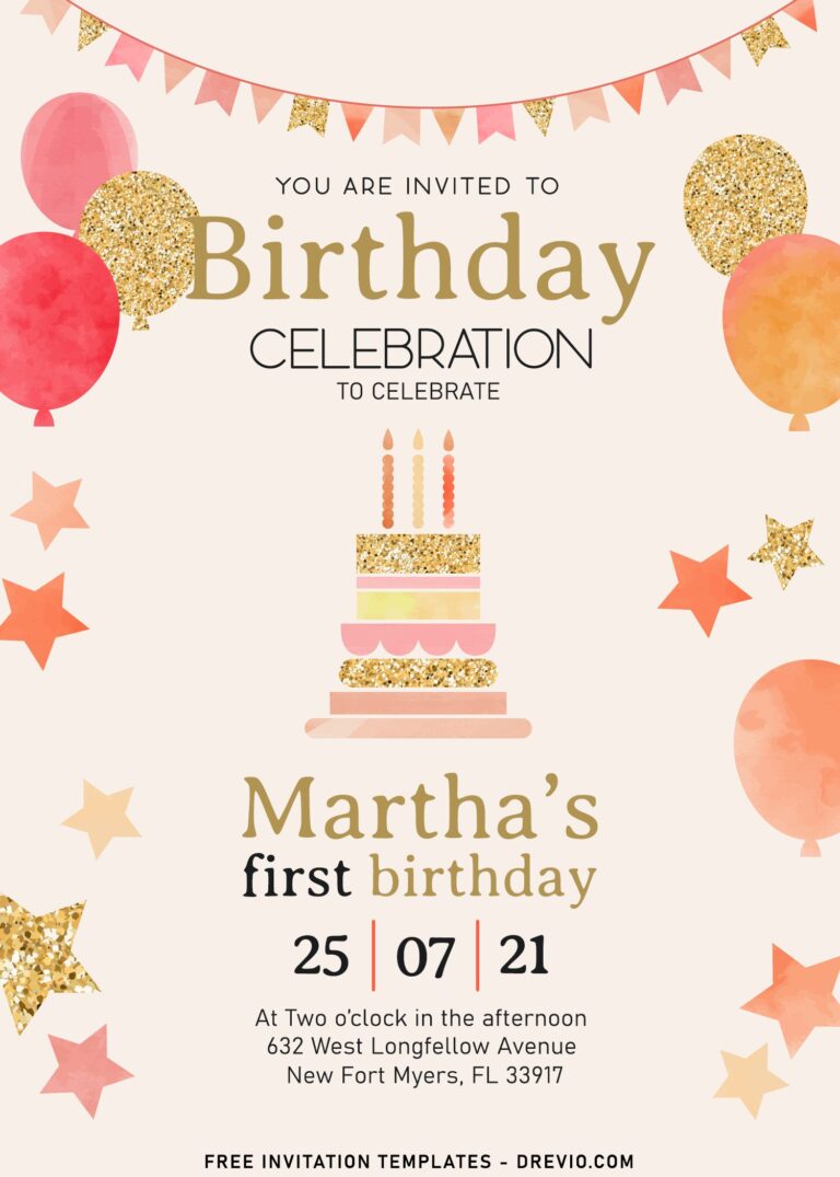 7+ Stunning Gold Glitter Birthday Invitation Templates