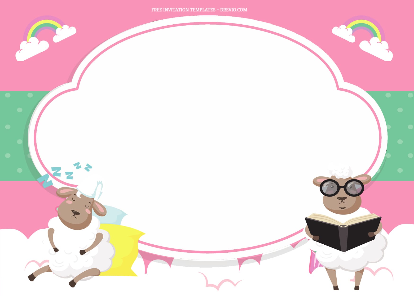 7+ Goody Sheep’s And Rainbow Birthday Invitation Templates Type Three