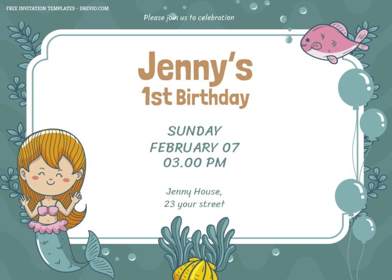 7+ Mermaid And Sea Party Birthday Invitation Templates Title