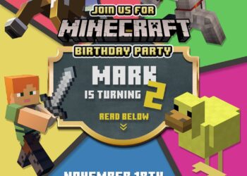 7+ Epic Minecraft Birthday Invitation Templates For Boys Birthday