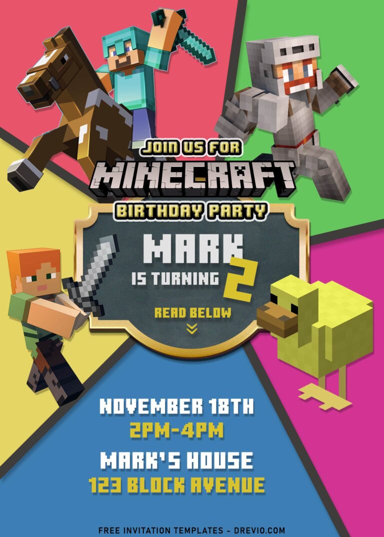 7+ Epic Minecraft Birthday Invitation Templates For Boys Birthday