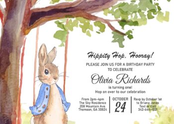 7+ Watercolor Peter The Rabbit Birthday Invitation Templates
