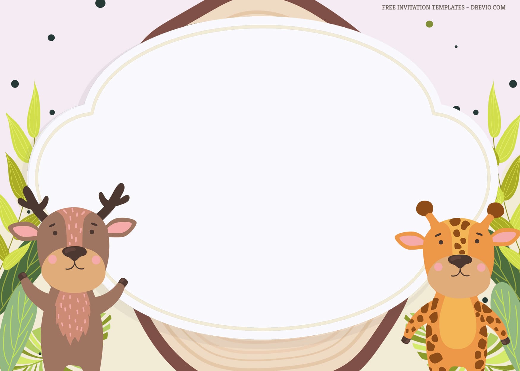 7+ Tiny Animals Party Birthday Invitation Templates Deer And Giraffe