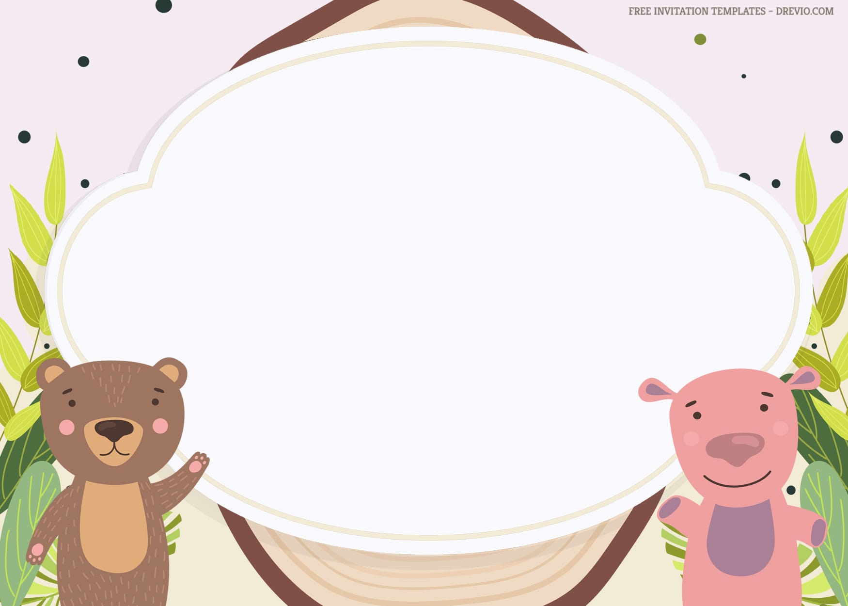 7+ Tiny Animals Party Birthday Invitation Templates Hippo And Tiger